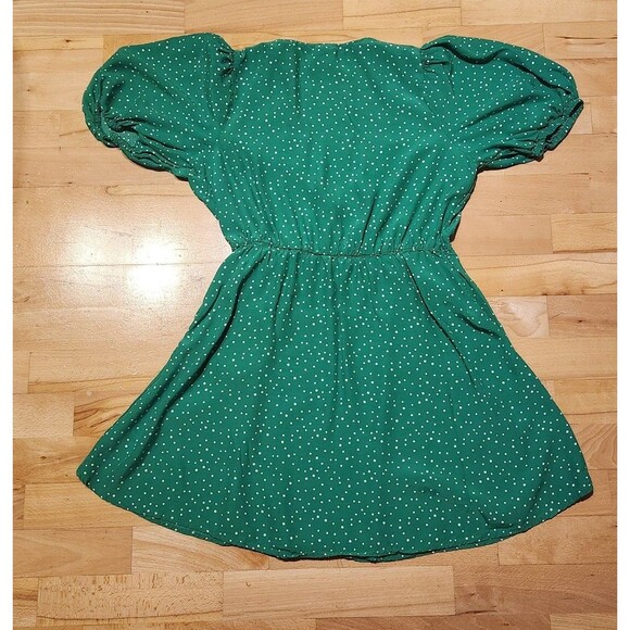 2/$15 A New Day Green Wrap, Vneck Dress White Polka Dots, Size M - Picture 7 of 8